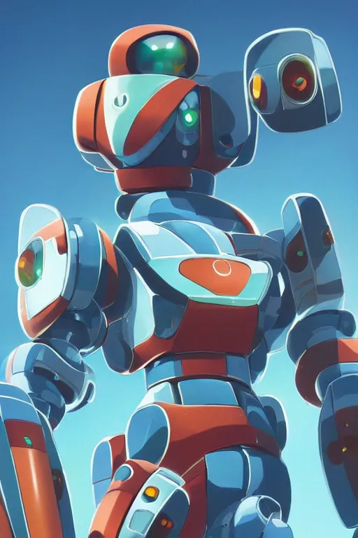 Image similar to metabots medabots medarotto medarot robot minimalist comics, behance hd by jesper ejsing, by rhads, makoto shinkai and lois van baarle, ilya kuvshinov, rossdraws global illumination ray tracing hdr radiating a glowing aura