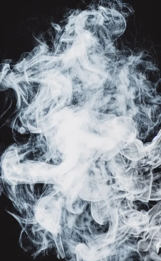 Prompt: smoke on black background