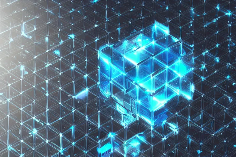 Prompt: single futuristic Intricate cube no background 4K 3D render desktopography HD Wallpaper digital art