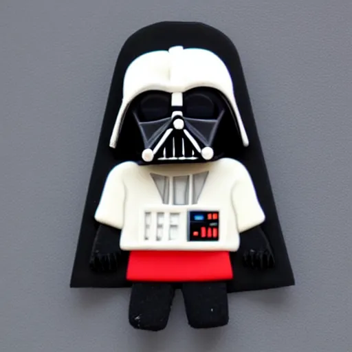 Prompt: cute Darth Vader made of FIMO, by Picasso