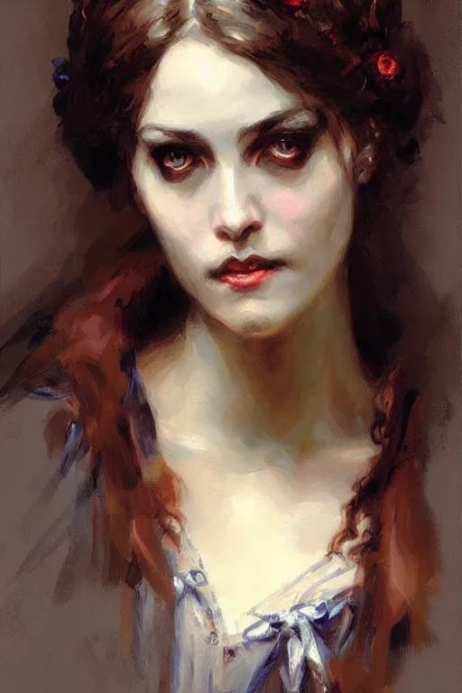 victorian gothic lady, painting by daniel gerhartz