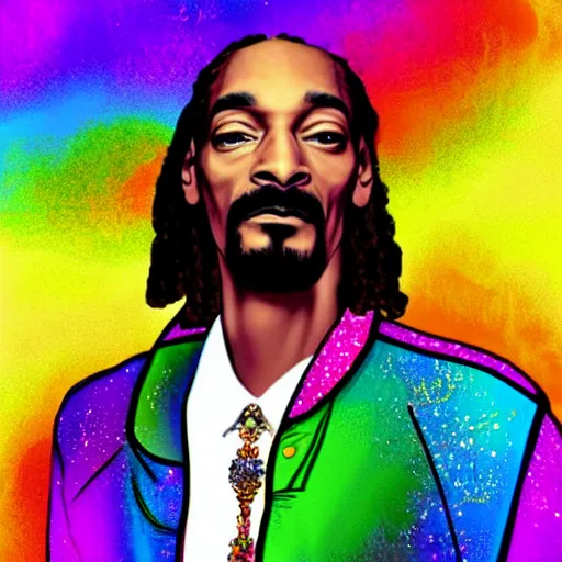 Image similar to snoop dogg psychedelic digital art