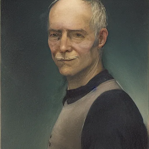 Image similar to a portrait of a man with fish gills