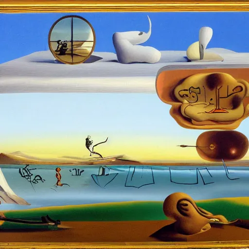 Prompt: a typical scene in the style of salvador dali