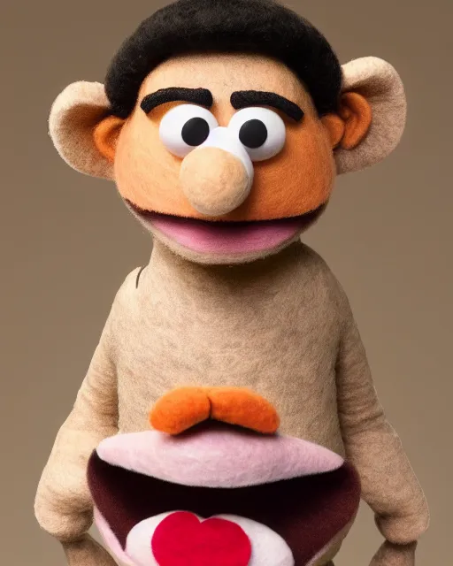 Image similar to twitch streamer adin ross as a muppet. highly detailed felt. hyper real photo. 4 k.