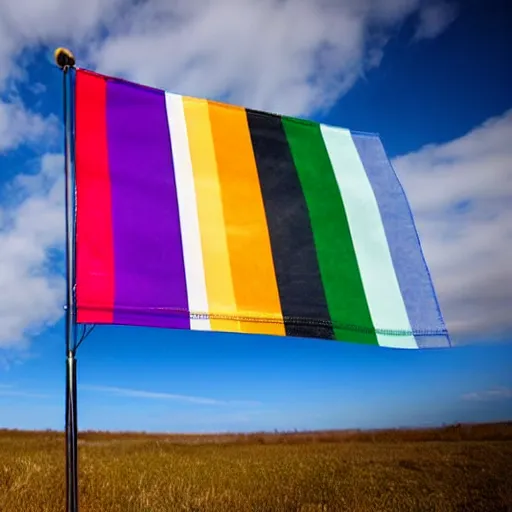 Image similar to beautiful amazing, award - winning photograph of lgbt flag waving in the wind