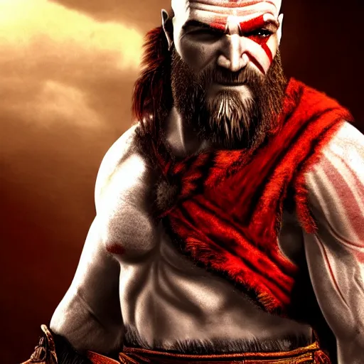 Image similar to quentin tarantino as kratos from the video game god of war