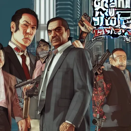 Image similar to grand theft auto v artwork of tokyo yakuza
