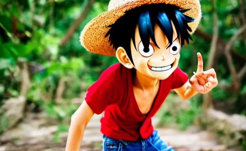 Image similar to a luffy as 🐒, photography