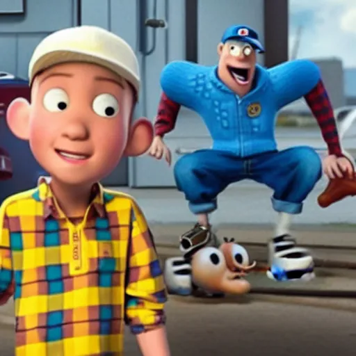 Prompt: Eminem in the pixar film,