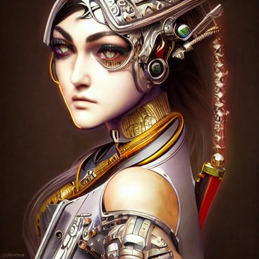 Prompt: sasha grey studio portrait of legitimate kind colorful female divine mech paladin transformers absurdly beautiful, elegant, young sexy elegant woman, super fine surreal detailed facial illustration by kim jung gi, iraq nadar, intricate lines, clear focus, vivid colors, matte, octopath voyager, final fantasy, unreal engine highly rendered, global illumination, radiant light, intricate environment