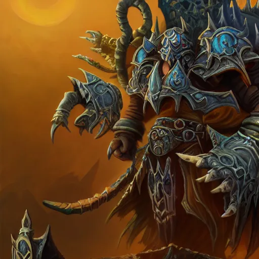 Image similar to kel'thuzad, world of warcraft, artstation, extremely detailed, 8 k, high quality, beatufil painting, chains