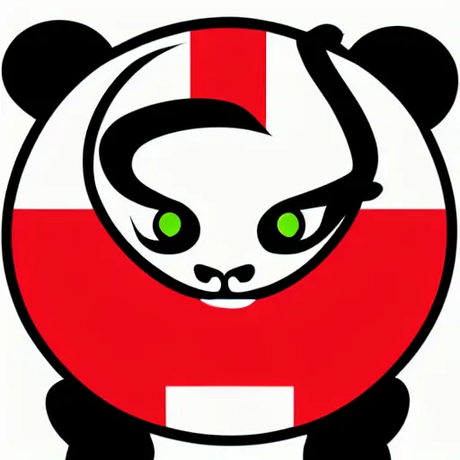 Prompt: vector art of welsh dragon and cute panda mixed, intercrossed, chimera, welsh flag, adobe illustrator