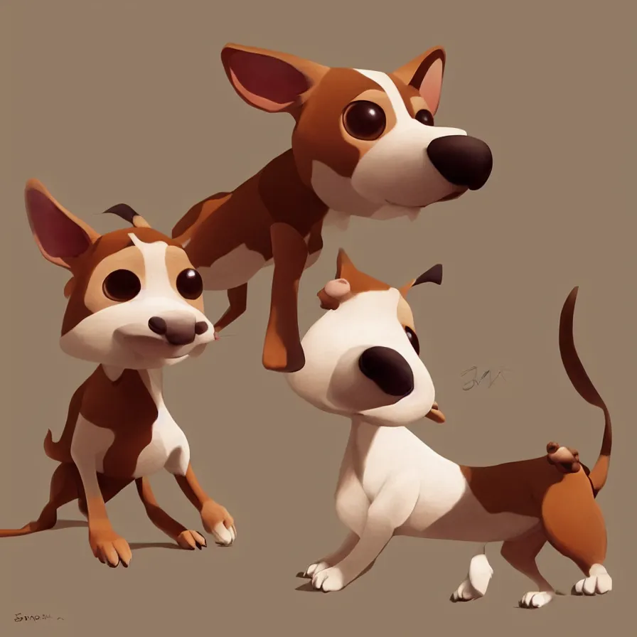 Prompt: Goro Fujita illustrating an extremely realistic photograph of a brown and white dog, with long ears, a small nose and wide eyes, art by Goro Fujita, sharp focus, highly detailed, ArtStation