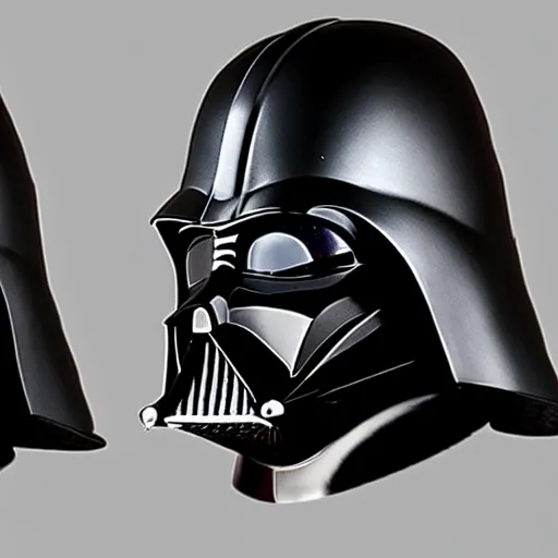 Prompt: Rejected Darth Vader helmet designs, product lighting