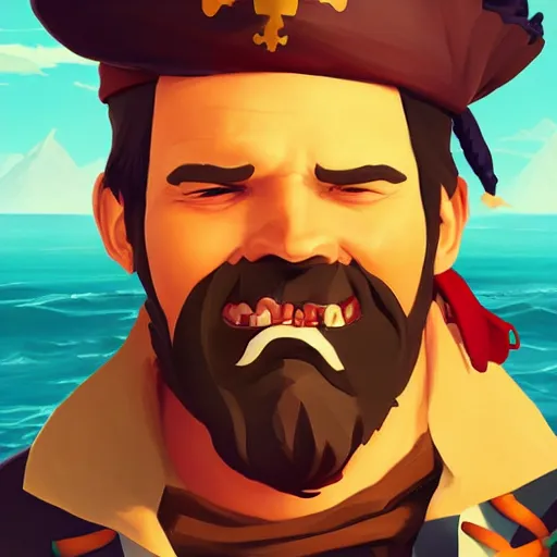 Image similar to painting jack the pirate on sea of thieves game avatar hero smooth face median photoshop filter cutout vector behance hd by jesper ejsing, by rhads, makoto shinkai and lois van baarle, ilya kuvshinov, rossdraws, illustration, art by ilya kuvshinov and gustav klimt