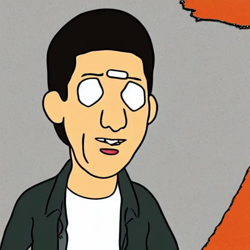 Image similar to ross geller from friends, in the style of rick and morty