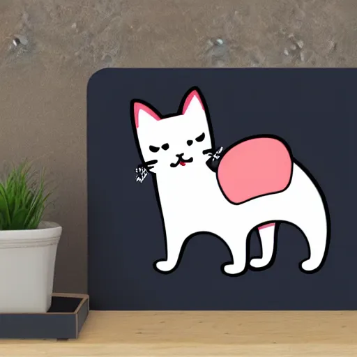 Prompt: Kawaii Cat, sticker illustration n 9