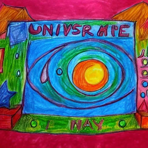 Image similar to the universe, children's drawing