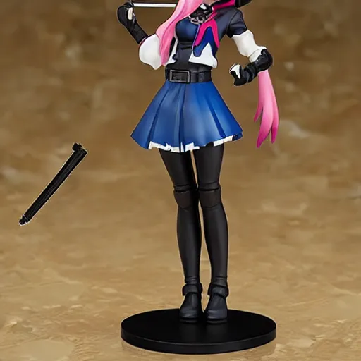 Prompt: cute pvc figure of a highschool girl who secretly works as an assassin