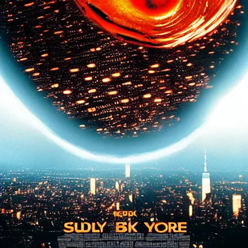 Prompt: black hole sucking new york into it, ridley scott movie