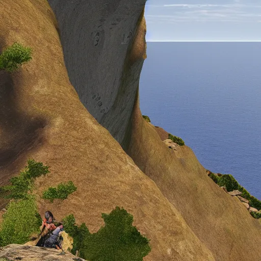 Prompt: safe in the steep cliffs, 4k realistic photo