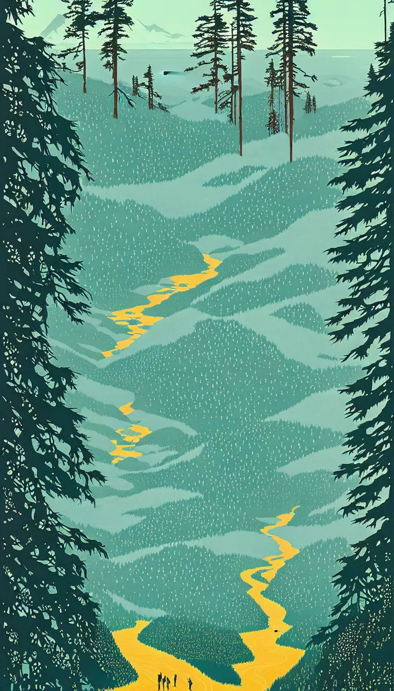 Image similar to olympic national park by victo ngai