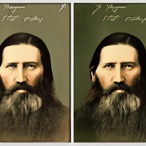 Prompt: rasputin real life photo portrait, digital color restoration life like