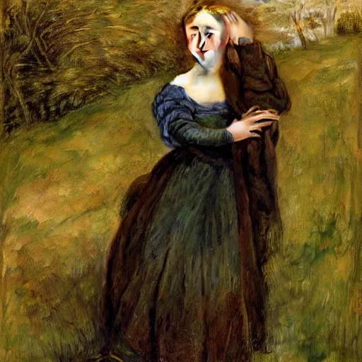 Image similar to Saoirse Ronan painted by John Everett Millais, real-life accurate, photoshoot