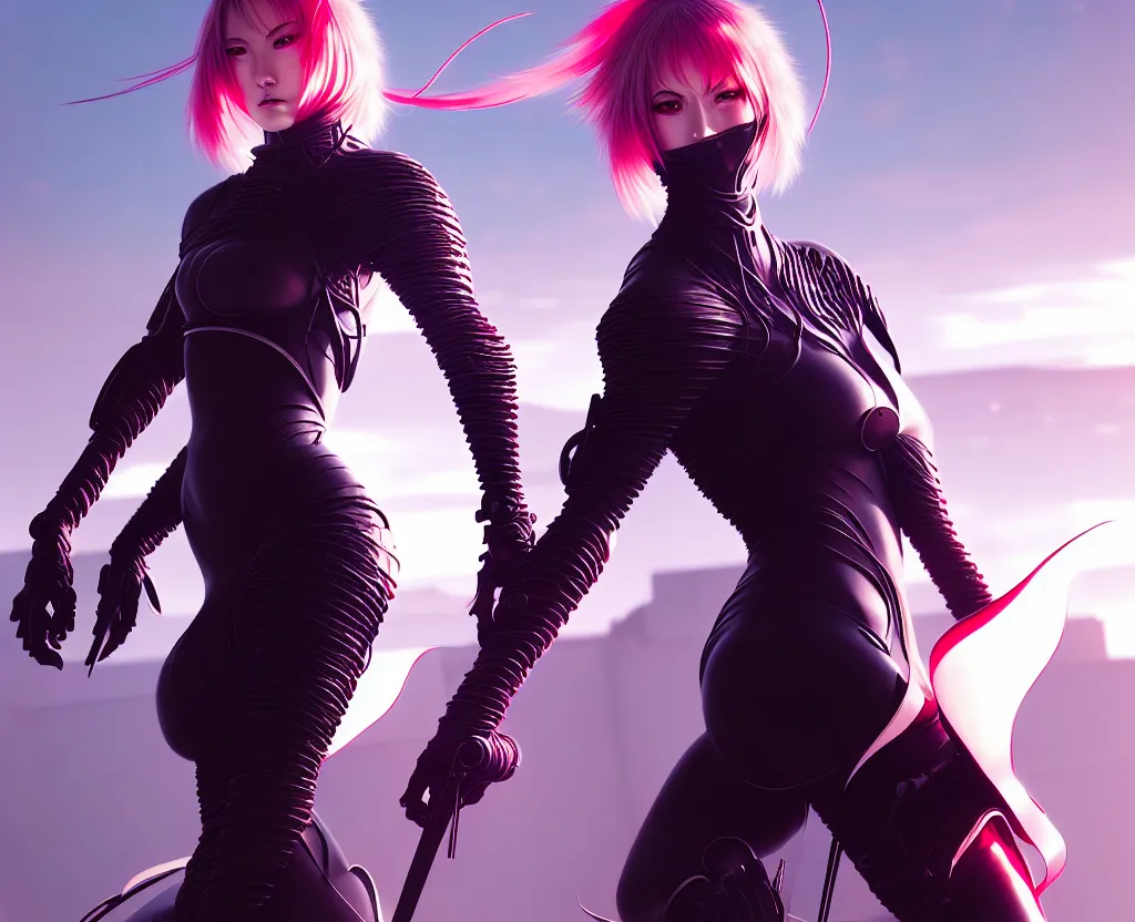 Image similar to portrait futuristic ninja gaiden girl, at future neon light rooftop, ssci - fi and fantasy, intricate and very very beautiful and elegant, highly detailed, digital painting, artstation, concept art, smooth and sharp focus, illustration, art by tan zi and ayanamikodon and alphonse mucha and wlop
