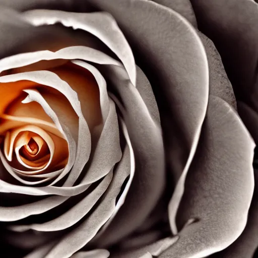 Image similar to award - winning macro of a beautiful black rose made of glowing molten magma