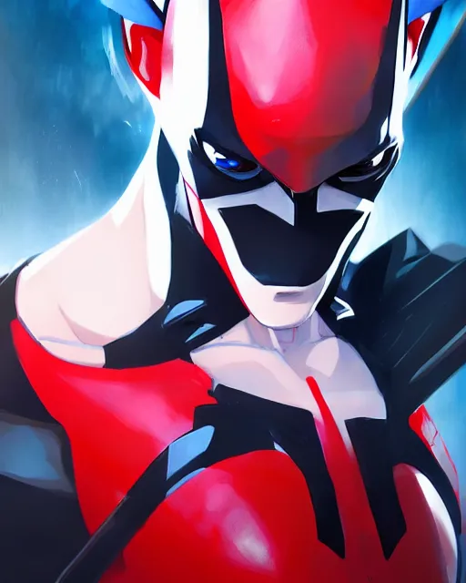 Image similar to anime portrait of Batman Beyond by Stanley Artgerm Lau, WLOP, Rossdraws, James Jean, Andrei Riabovitchev, Marc Simonetti, and Sakimichan, trending on artstation