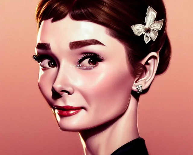 Image similar to photography of audrey hepburn in breakfast at tiffany's, deep focus, intricate, elegant, highly detailed, digital painting, artstation, concept art, matte, sharp focus, illustration, art by artgerm and greg rutkowski and alphonse mucha