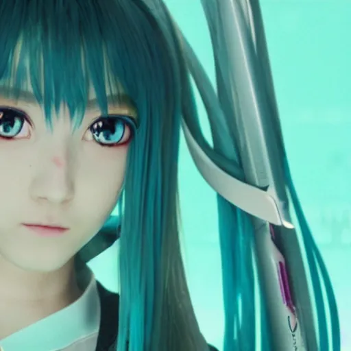 Image similar to hatsune miku in blade runner 2 0 4 9