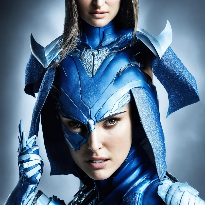 Image similar to natalie portman as subzero from mortal combat, studio photography, nikon 5 0 mm portrait photography, ultra realistic, cinematic