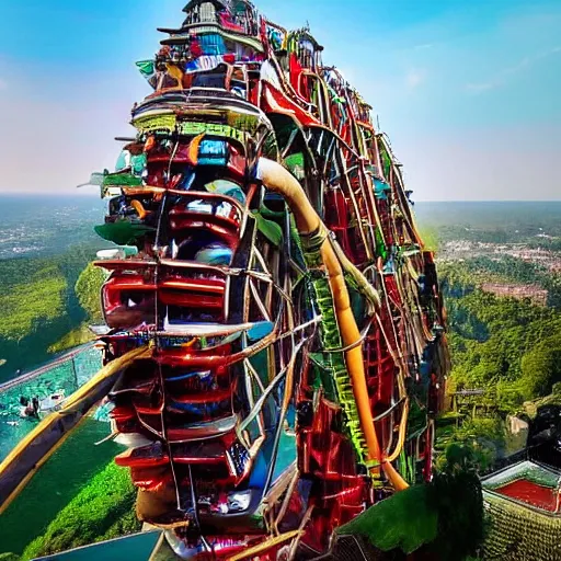 Image similar to just an incredible attraction, a ride on which only the most daring dare. but after visiting such an attraction, emotions will definitely stop for life