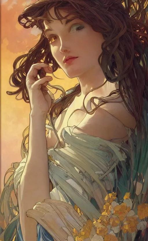 Image similar to paperback book cover by artgerm and greg rutkowski and alphonse mucha and wlop. 1 9 5 0 s. pure colors, melting clouds, accurately drawn details, a sunburst above a receding road with the light reflected in furrows and ruts, after rain. photorealistic. octane render. cinematic. trending on artstation. textless.