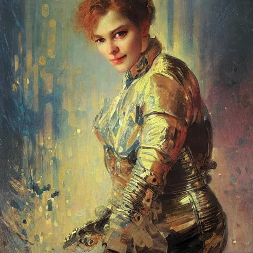 Image similar to portrait of a sci - fi woman, by nikolay makovsky.