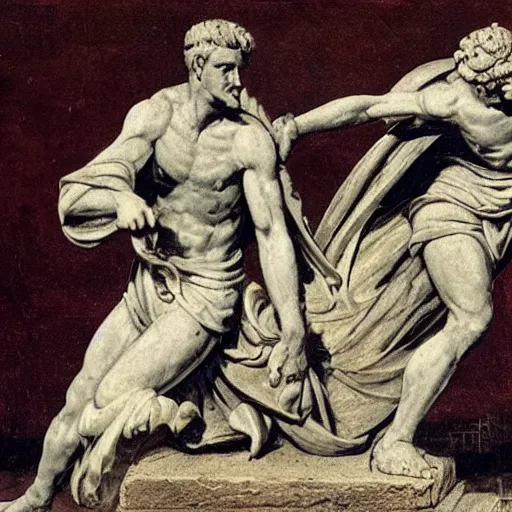 Prompt: a hero's triumph, Greco-Roman style