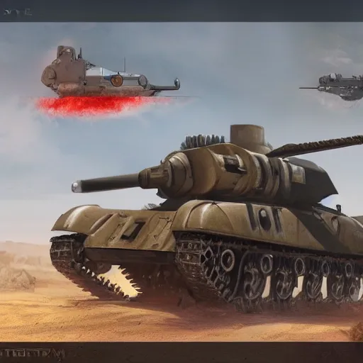 Prompt: a concept art of a world War 2 warmech mixed with a sherman tank, made with unreal engine, Trending on artstation