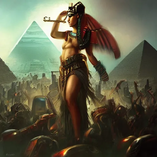 Prompt: rise of the egyptian empire by raymond swanland, highly detailed