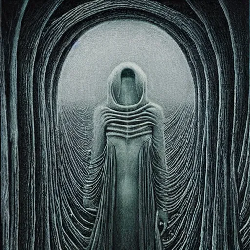 Image similar to zdzisław beksinski lovecraft hr giger