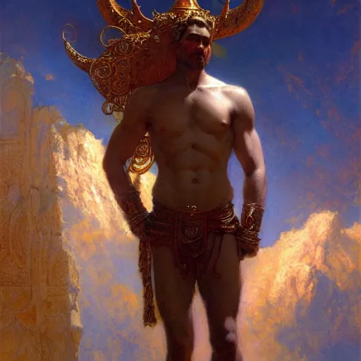 Prompt: stunning male god the creator of the earth, highly detailed painting by gaston bussiere, craig mullins, j. c. leyendecker, 8 k
