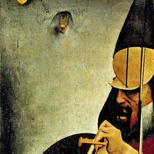 Image similar to charles mingus by hieronymus bosch