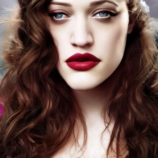 Prompt: Kat Dennings by Livia Prima,Mucha,Magali Villeneuve,beautiful