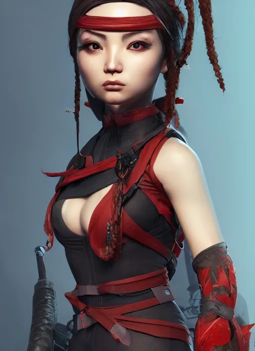 Prompt: beautiful ninja girl, hyper detailed, digital art, cinematic lighting, studio quality, smooth render, unreal engine 5, octane renderer