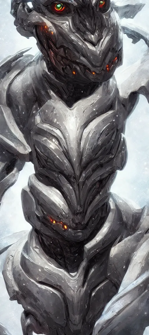 Image similar to Cyborg dragon portrait, artstation