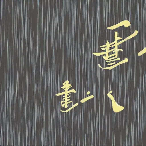 Image similar to japanese kanji for'rain ', illustration