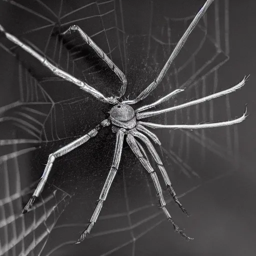 Prompt: a large spider - like monster crawling on a ceiling, 8 k, dark, foggy