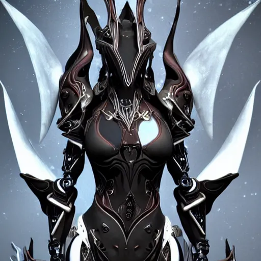 Image similar to highly detailed exquisite fanart, of a beautiful female warframe, but as an anthropomorphic robot dragon, matte black metal armor with white accents, engraved, elegant pose, close-up shot, epic cinematic shot, sharp claws for hands, professional digital art, high end digital art, singular, realistic, captura, DeviantArt, artstation, Furaffinity, 8k HD render